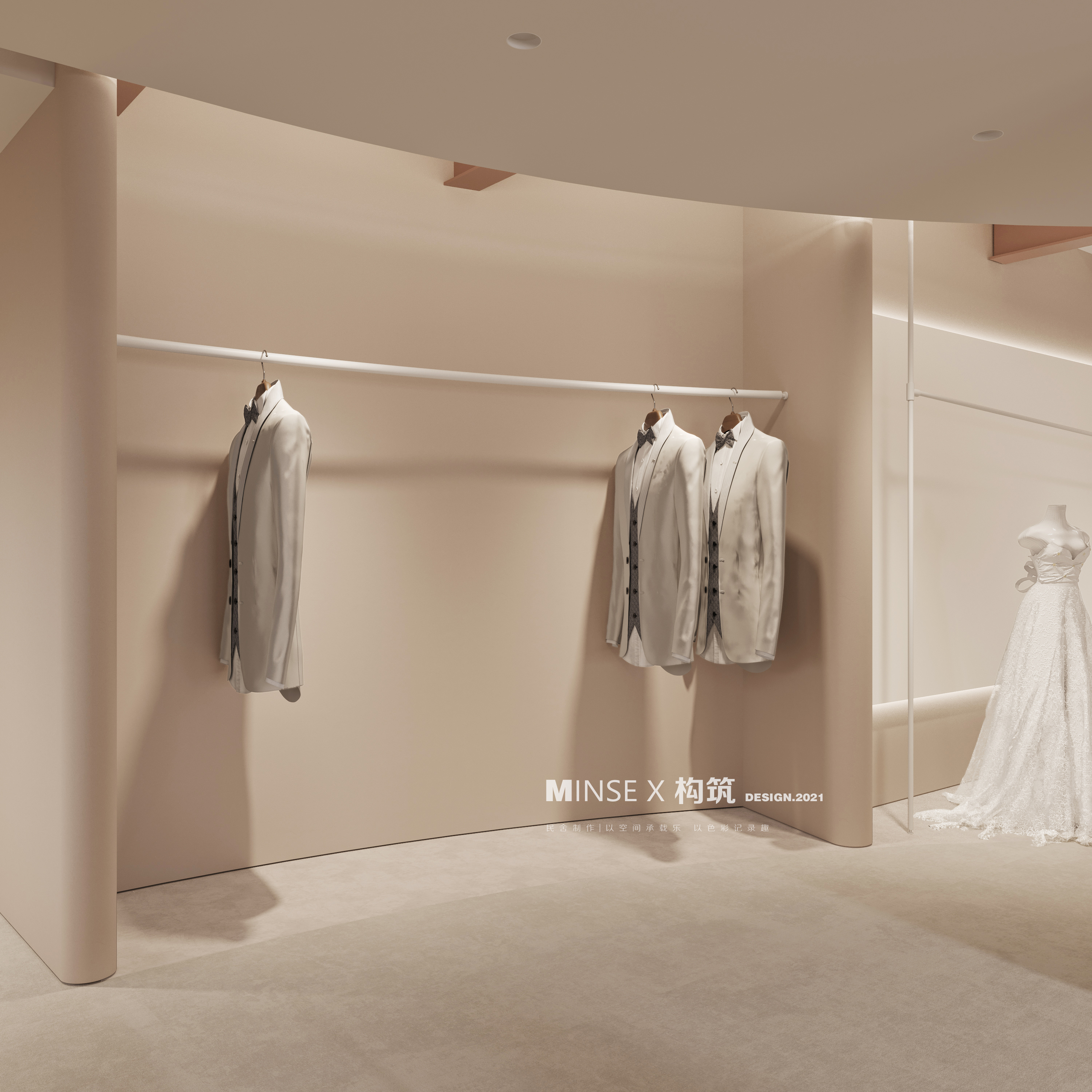 白月光 X 廿柒婚纱体验店丨中国上海丨民舍制作空间设计 X 构筑空间设计-33