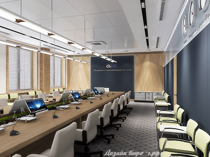 Дизайн офиса Объединенной Авиастроительной Корпорации. 100 кв.м. Москва-12