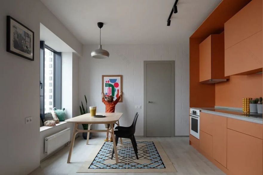 蓝橙碰撞的四口之家丨DVEKATI 设计团队-18