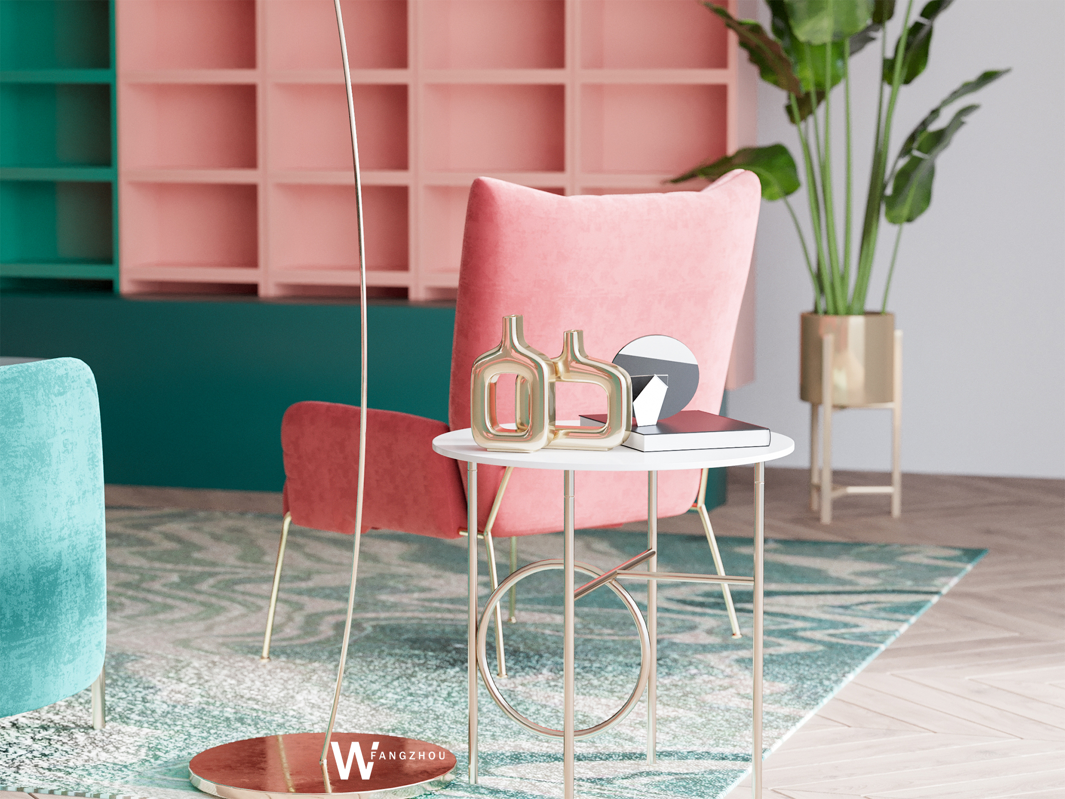 2019 潘通流行色珊瑚橙之软装搭配设计-21