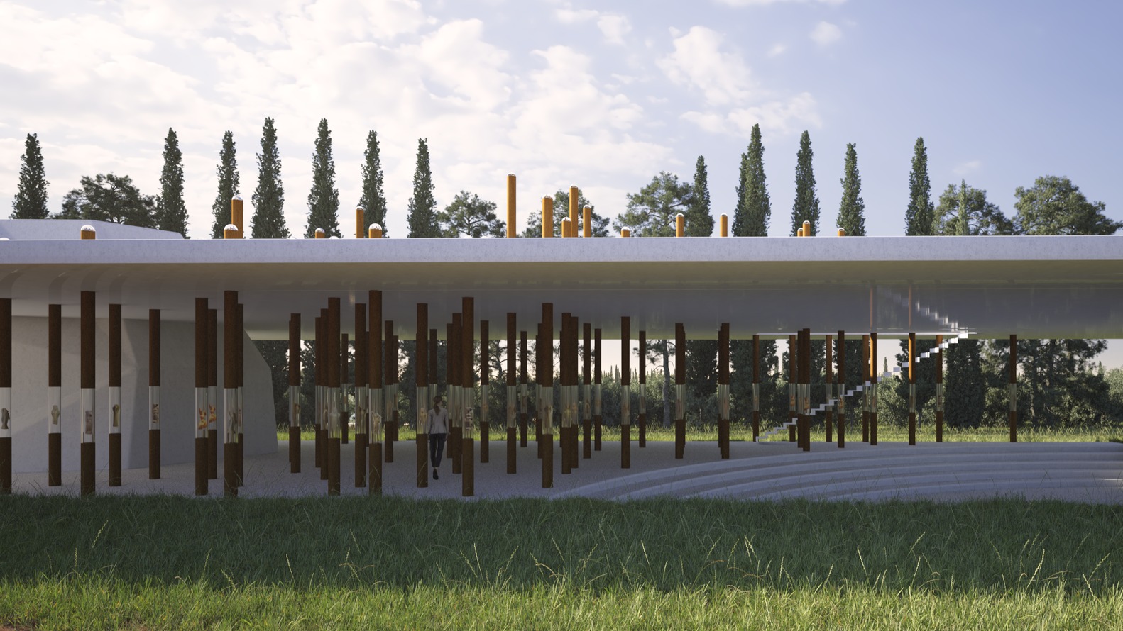 博物馆提案在考顿钢灯柱中展示漂浮的小雕像-33