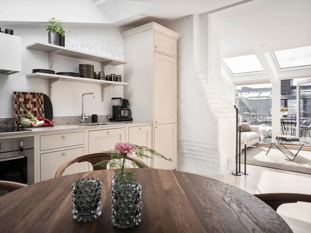 瑞典顶楼 34m2 明亮一居室,空间利用与设计美感完美结合-7