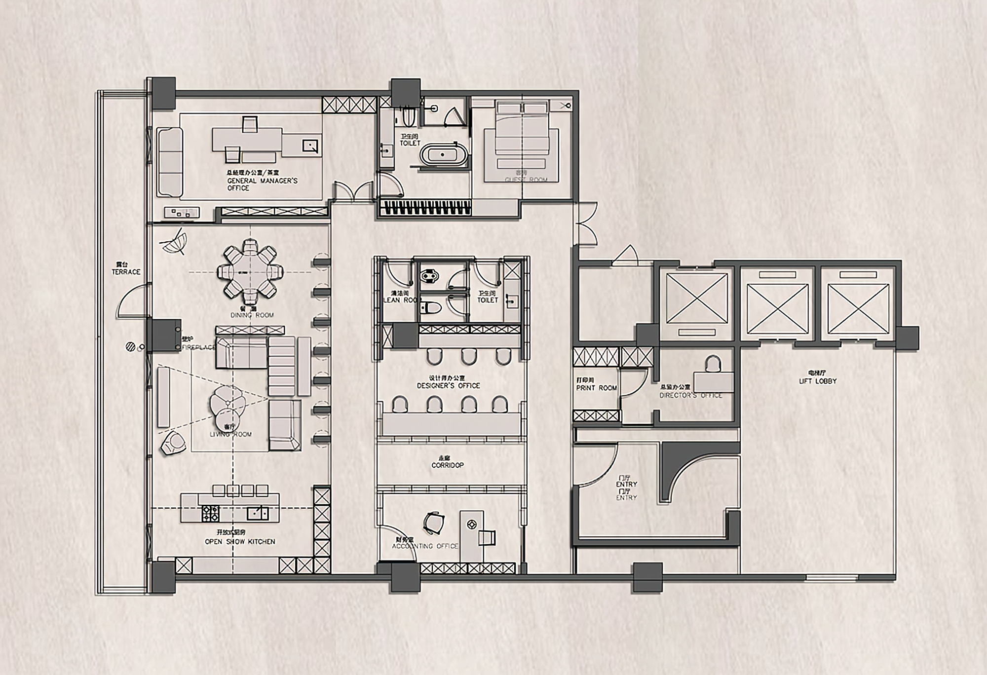陕西鸿图锦泰建设工程有限公司办公室设计丨中国西安丨四川几梵建筑设计有限公司-53