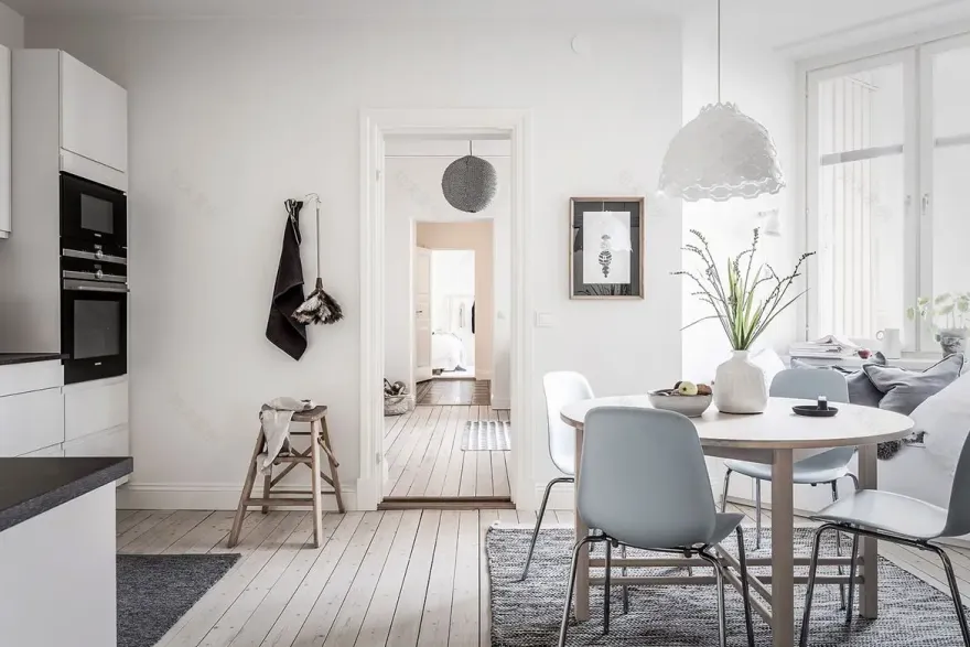瑞典 113 平米中性色调家庭公寓-7