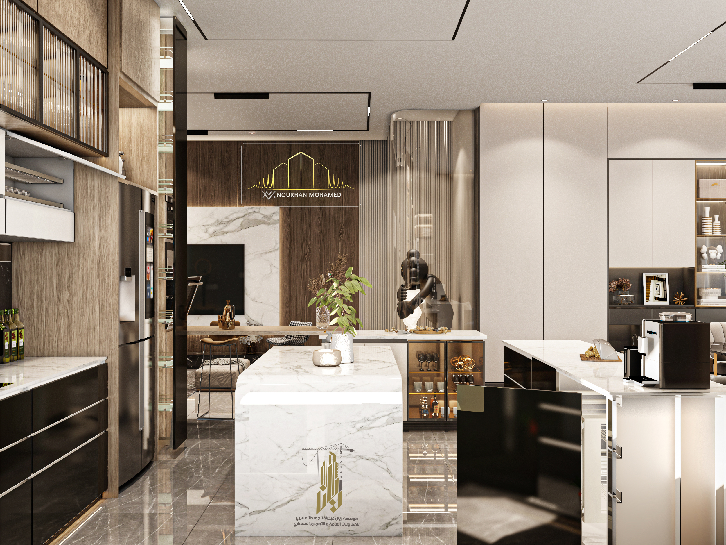 Reception + Kitchen interior design-5