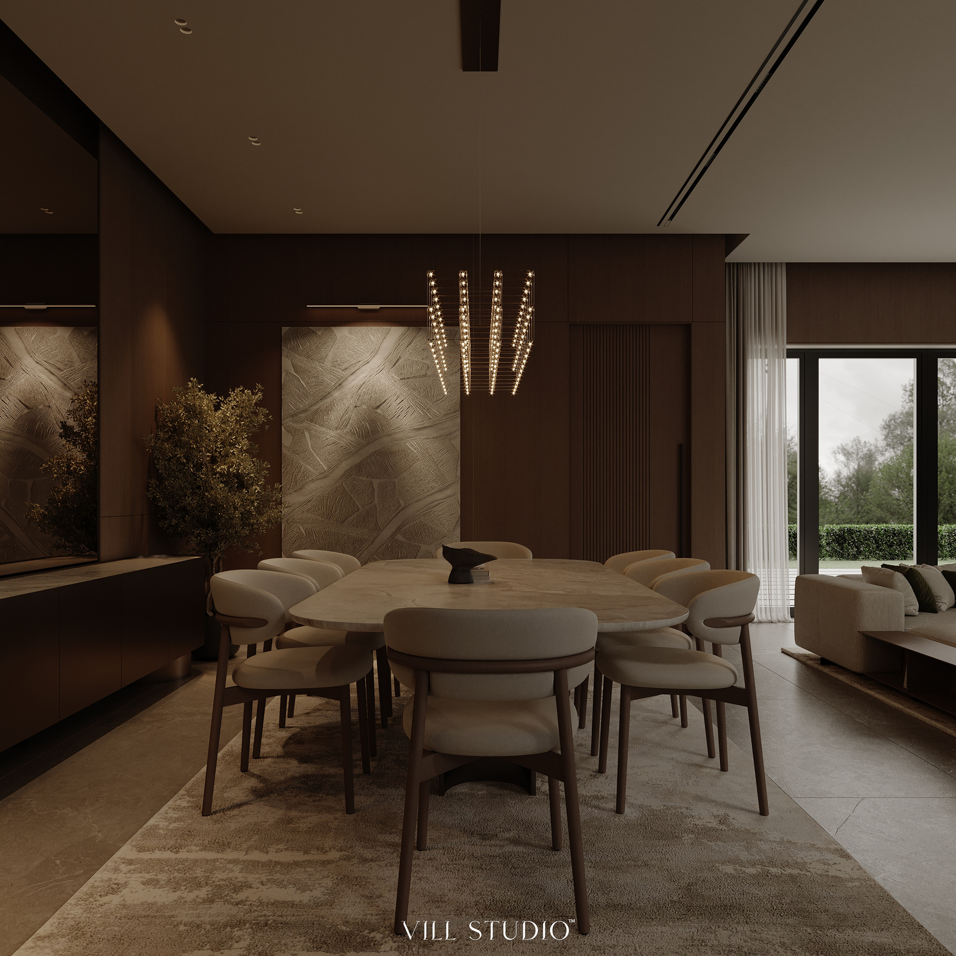 MODERN LIVING - DINING INTERIOR DESIGN | KSA-20