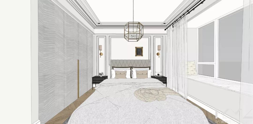 南京 124㎡现代美式混搭家居，开放式厨房、飘窗改造亮点多-47