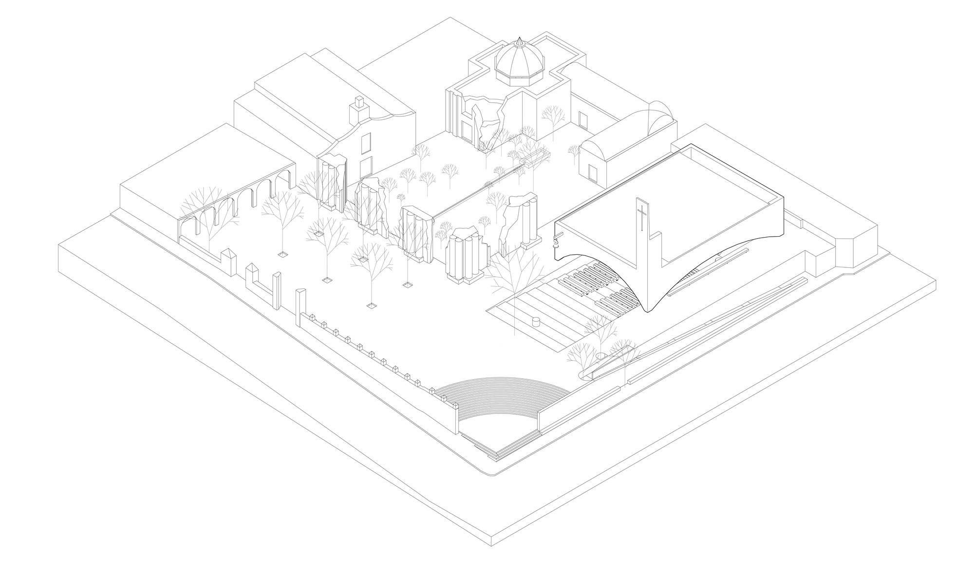 图拉圣堂:围合中的开放丨墨西哥-12