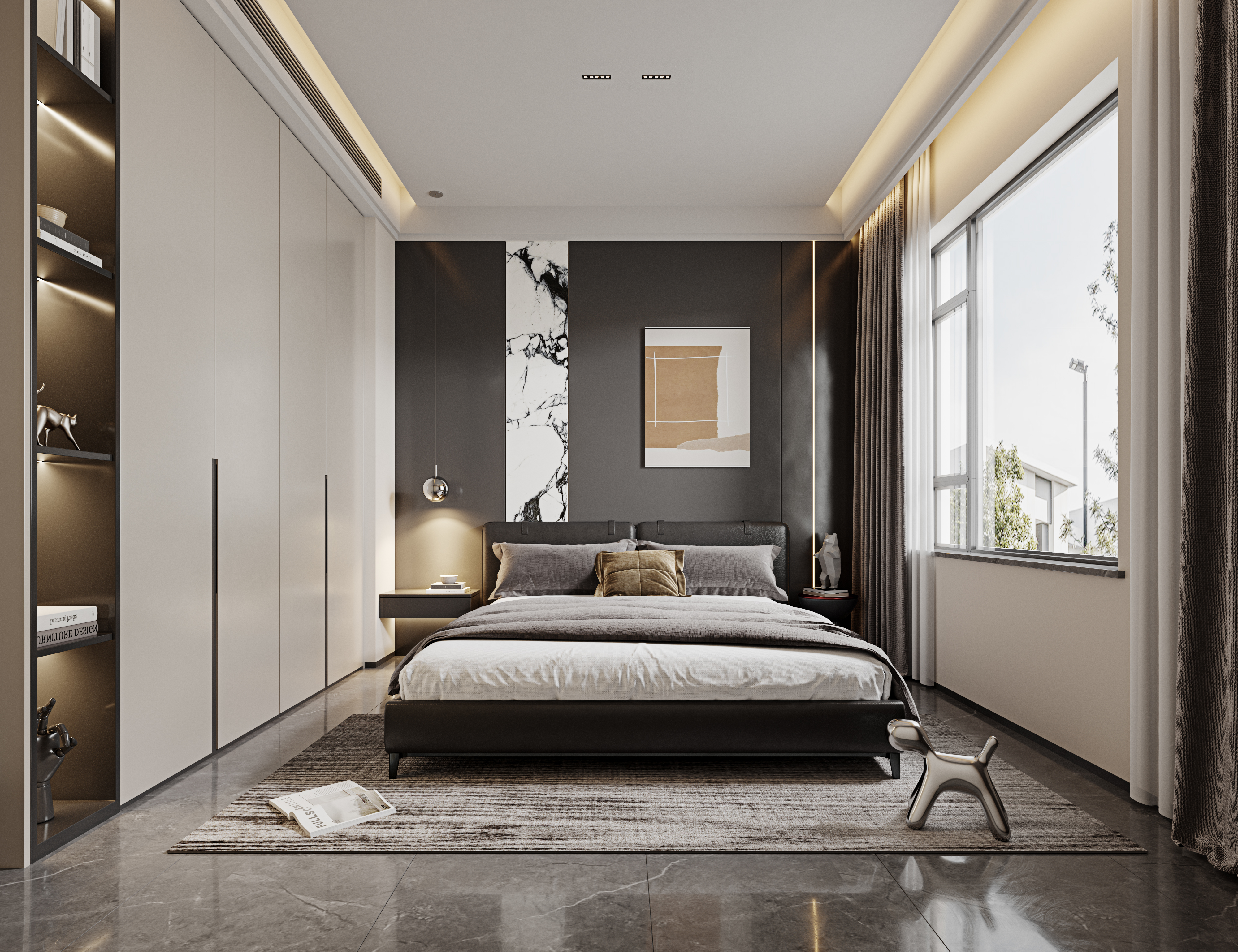 现代极简风格卧室等空间合集-7