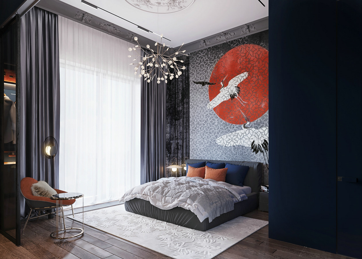 莫斯科高级灰橙色空间设计-34