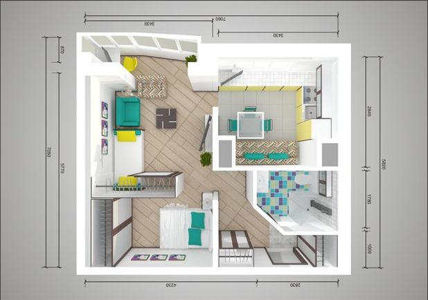 P  44T型房屋一居室公寓改造丨“Cozy Apartment”工作室-29