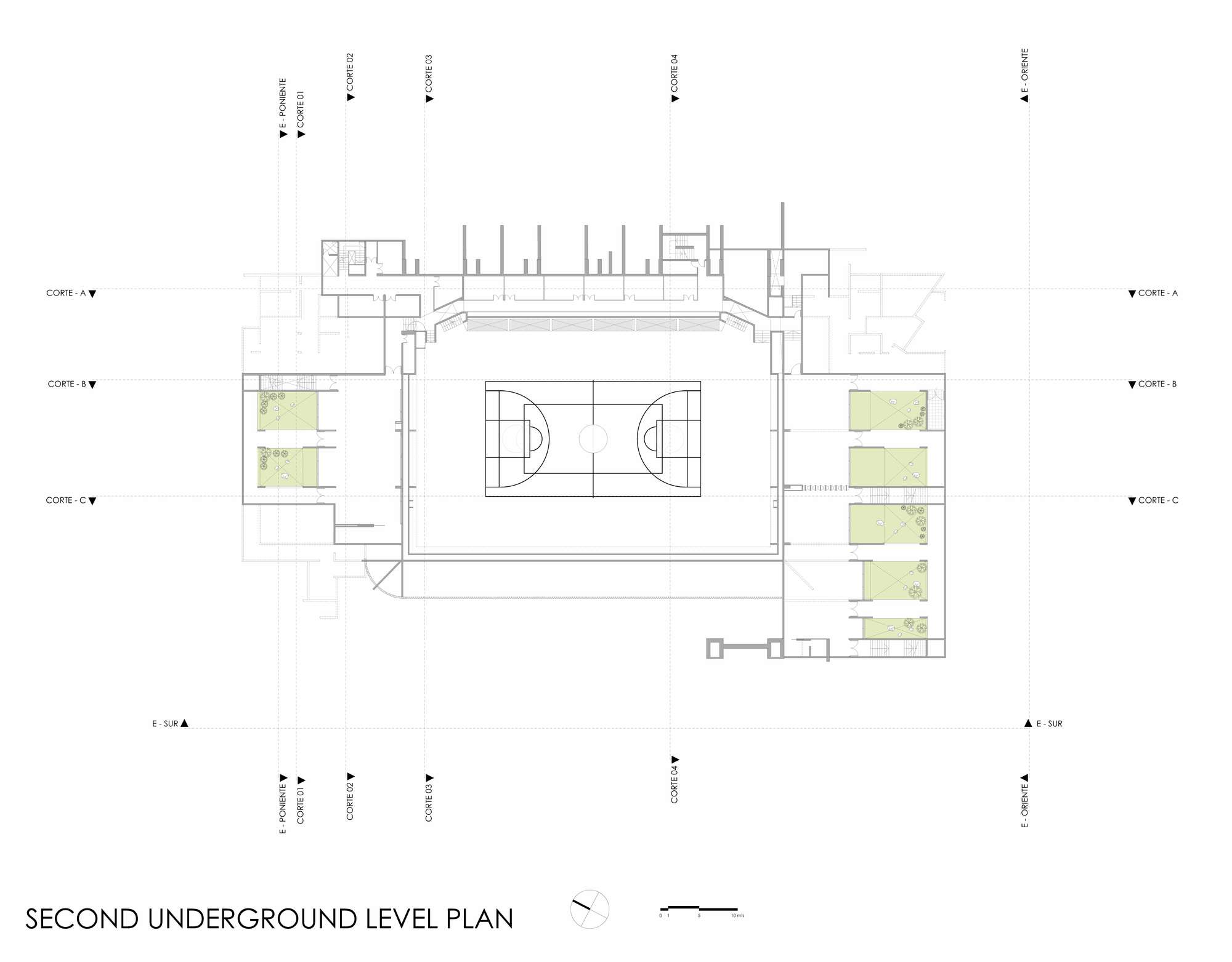 智利森林中的圣乔治学院体育馆-49