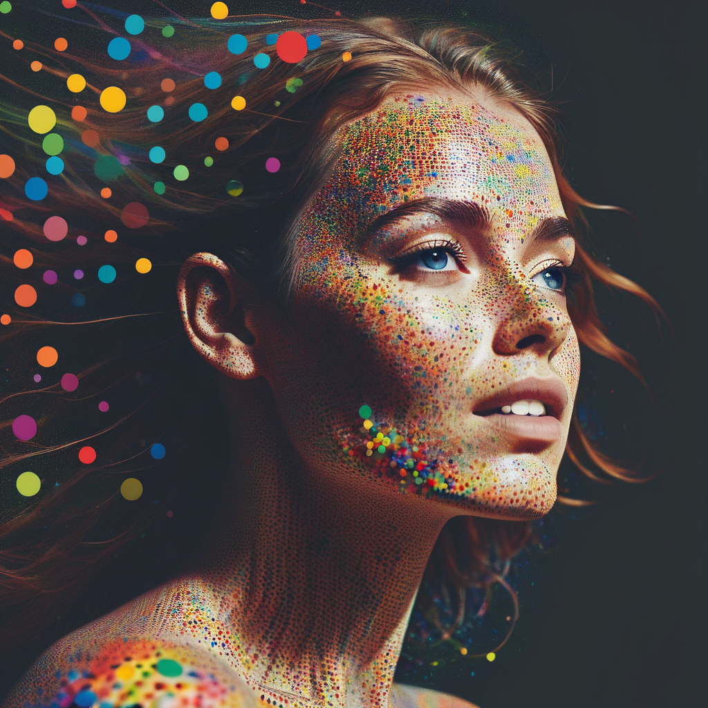 一个穿着彩色圆点的女孩 AI 艺术丨Öskar Design Öskar-5