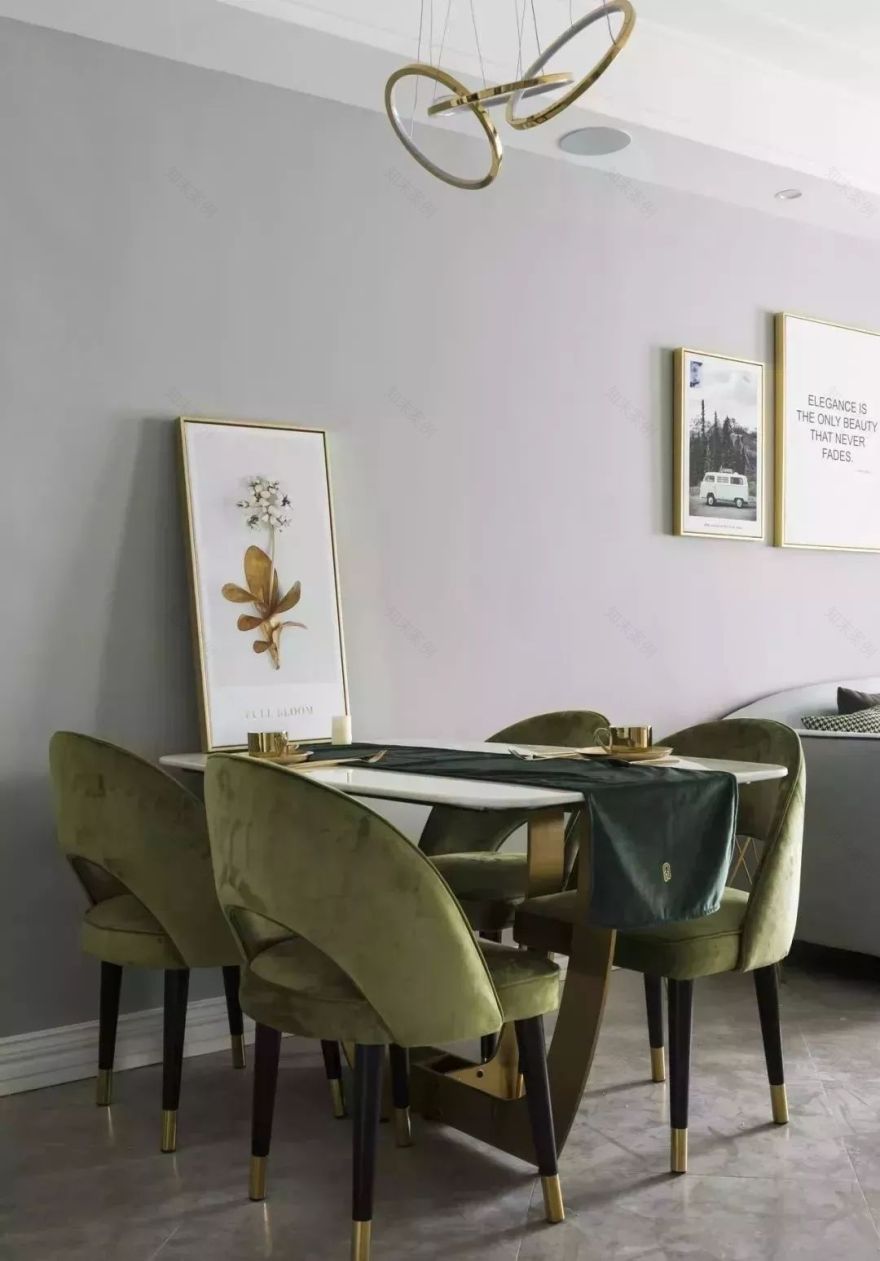 82㎡北欧风小户型,阳台改书房,轻奢餐厅设计-5