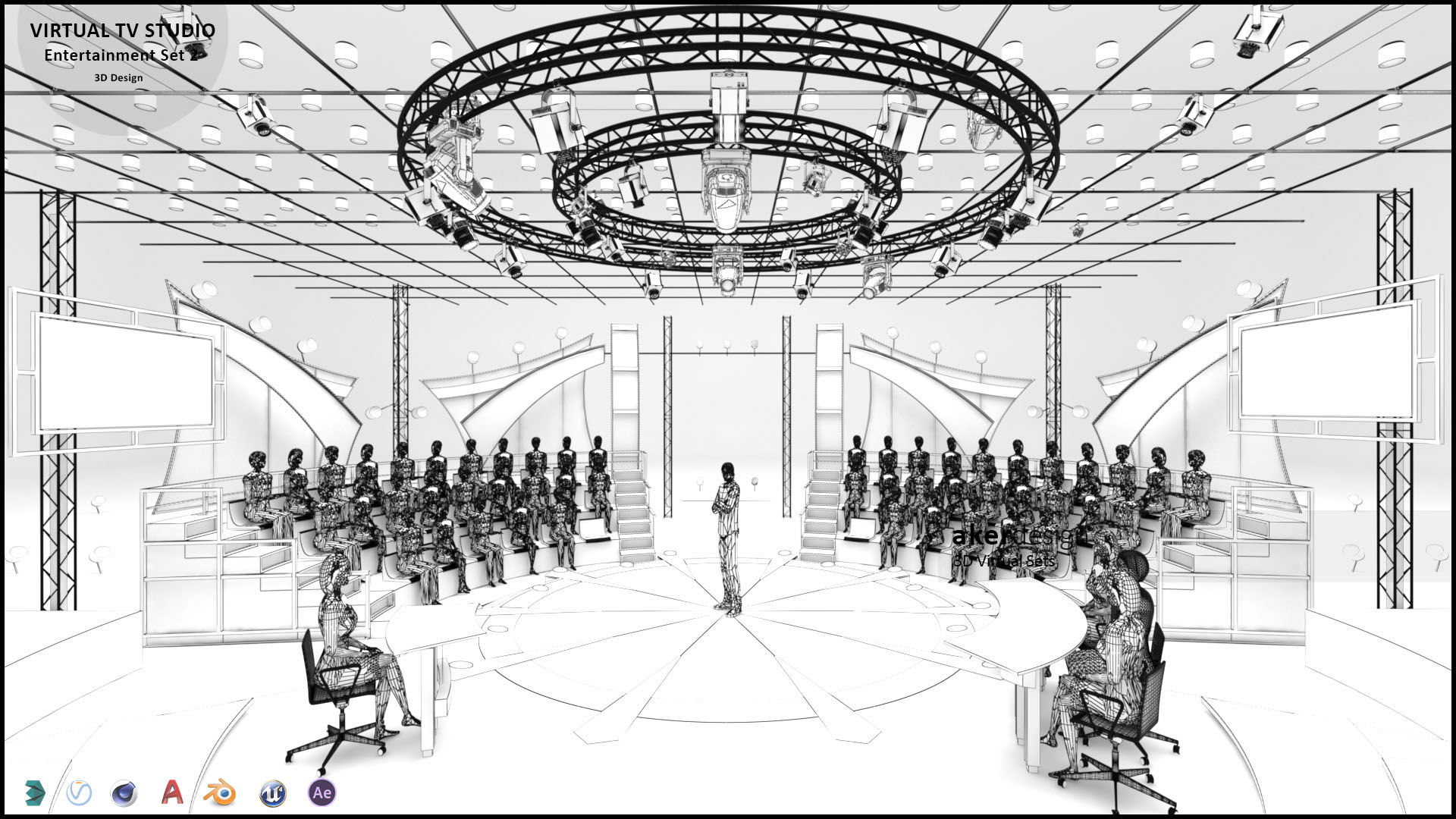 Virtual TV Studio Entertainment Set 2-3