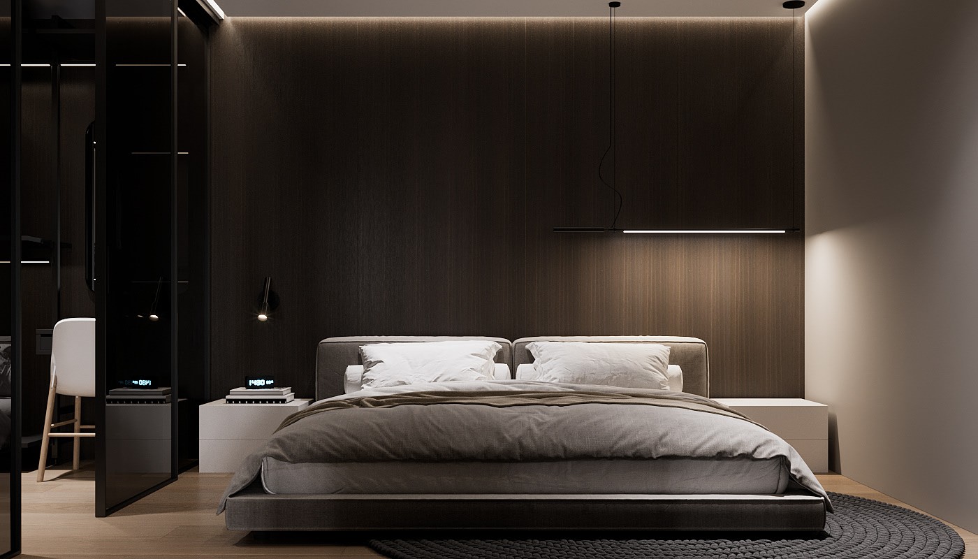 95㎡高级黑色系公寓设计 超多细节-10