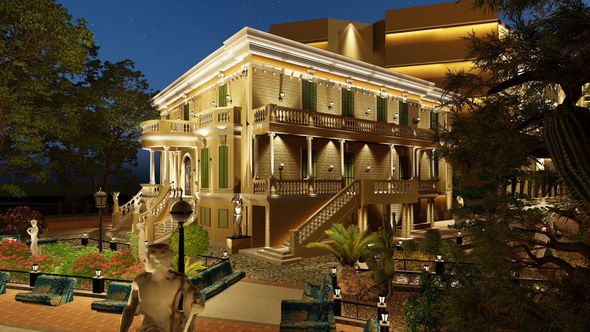 美术学院外立面照明设计丨埃及丨环境处理建筑系-23