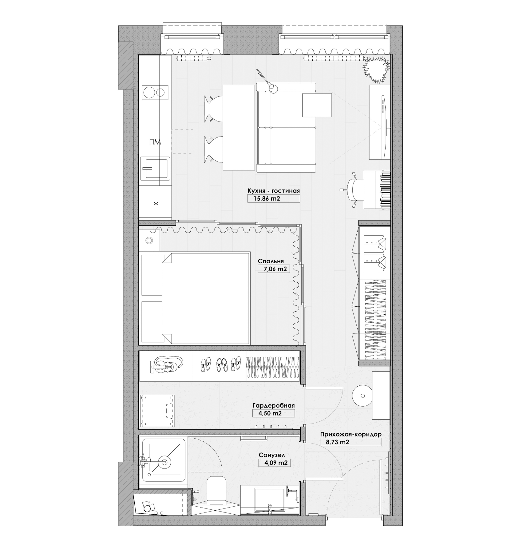 简朴舒适的 40㎡小宅丨Ulyanova Architects-8