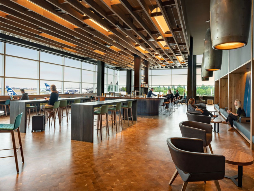 美国阿拉斯加航空公司旗舰休息室丨美国西雅图丨格雷厄姆·巴巴建筑师事务所-3