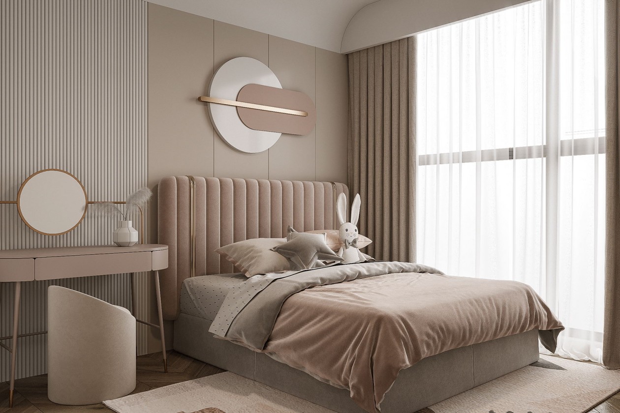 现代浅咖色系住宅空间设计-18