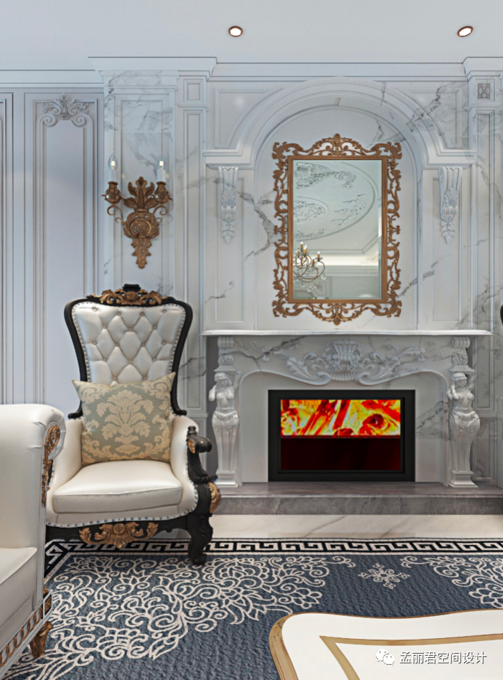 淄博绿城玫瑰园法式轻奢别墅设计丨中国淄博丨孟丽君空间设计-5