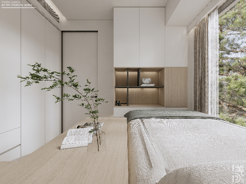 纯白与木色完美平衡,天然肌理邂逅简约线条,诠释意式极简静谧之家丨深圳漾空间设计有限公司-70