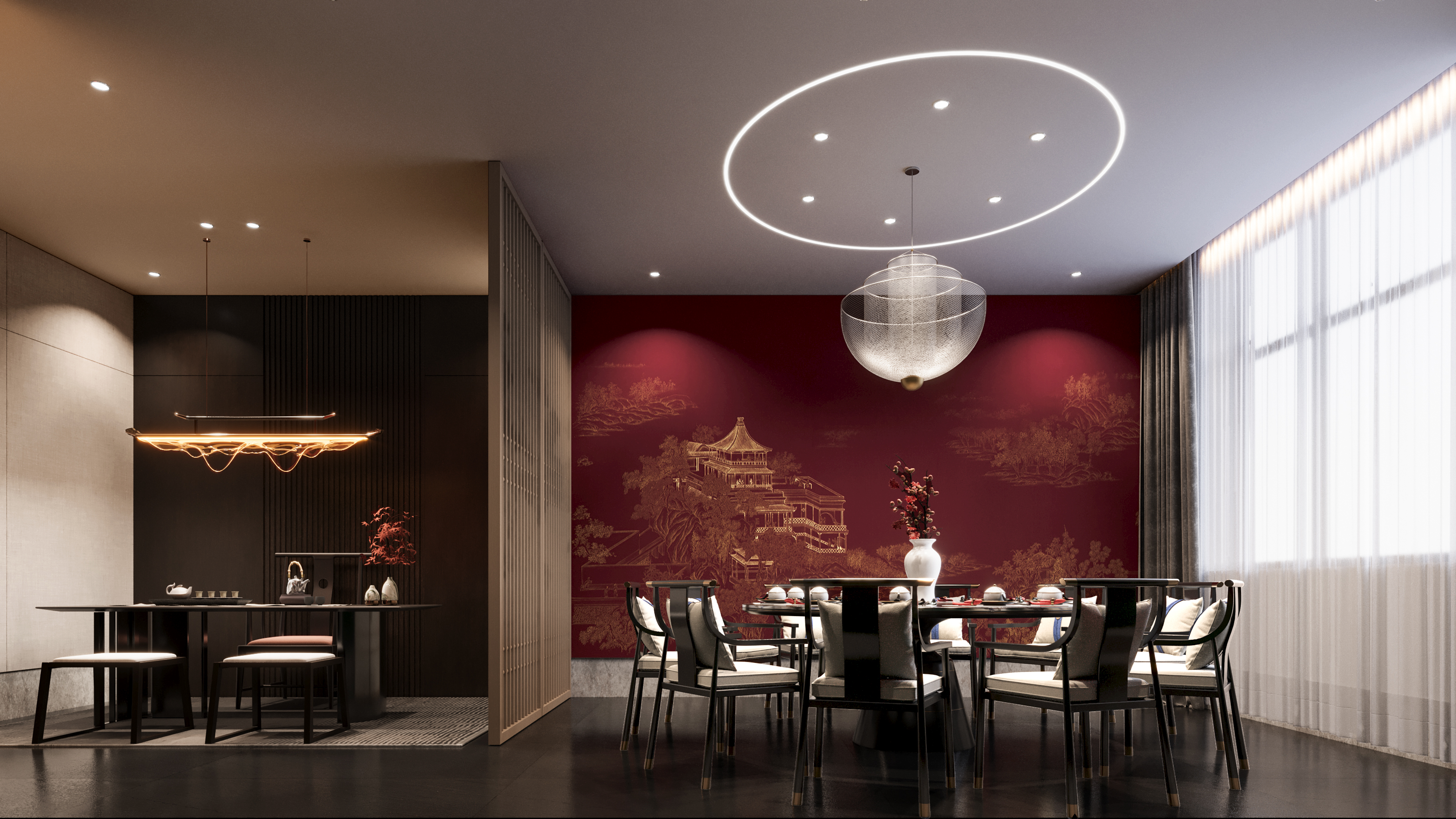 国风酒店餐饮空间设计+表现-9