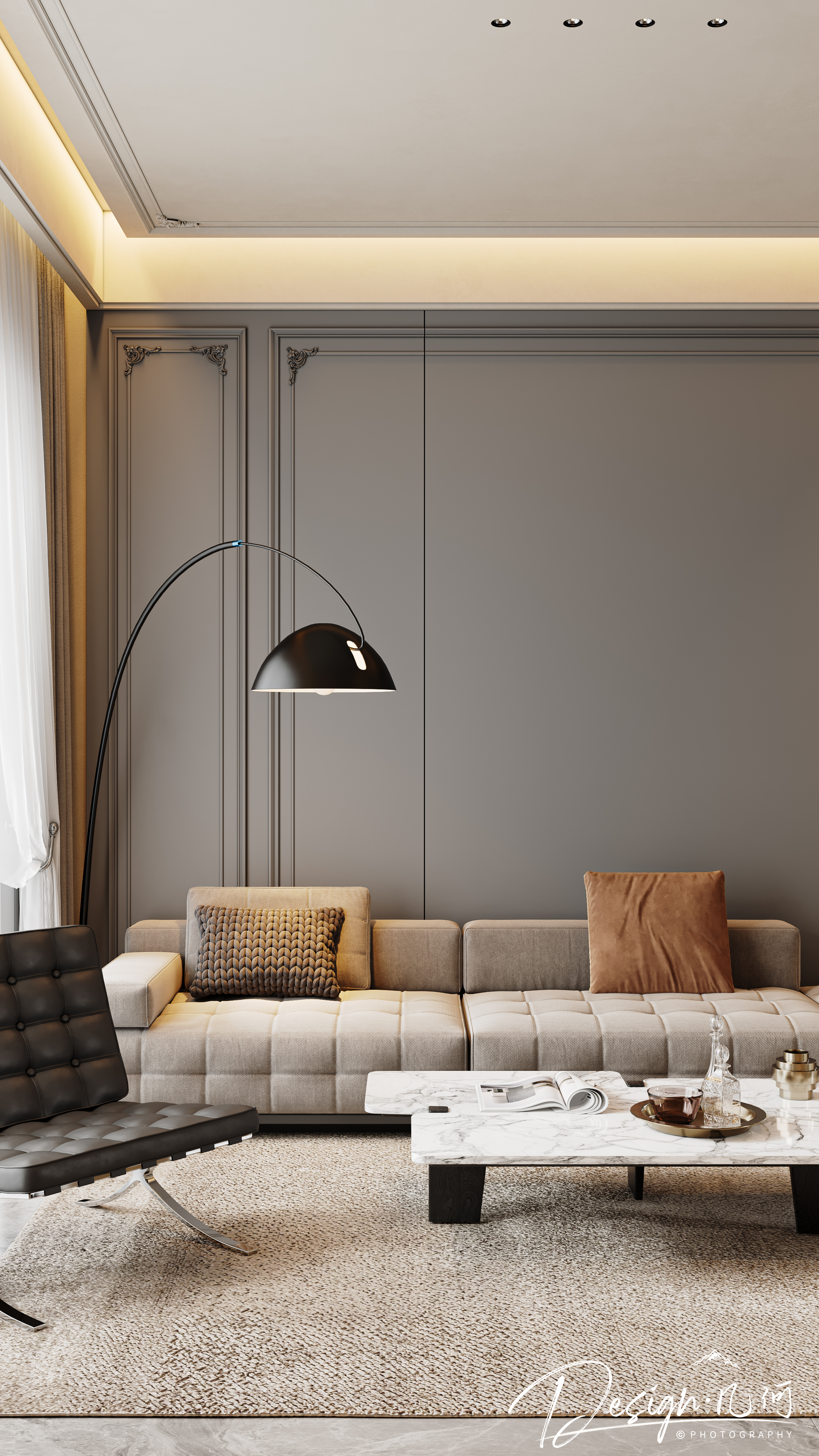 几何空间视觉表现 | 琥珀山庄法式客餐厅-16