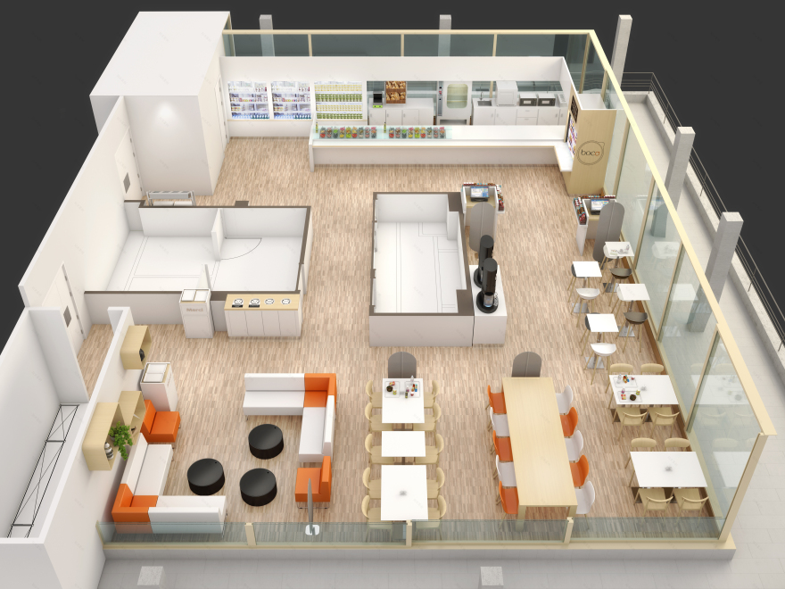 Restaurant Axonometric Studies - 3D Plans (Archive)-3