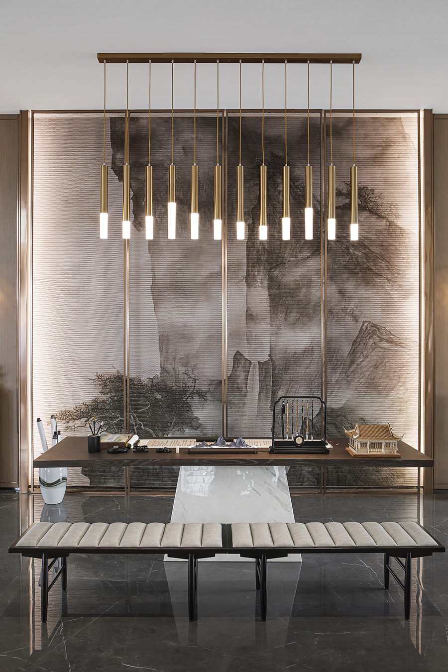 新中式美学，欧谷山语泉售楼处与样板房设计-140