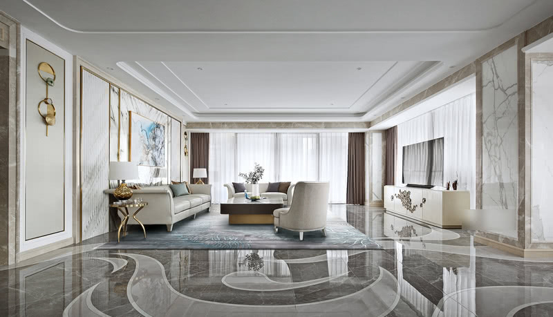 深圳宝安中心373m²现代简约法式风格家居设计-13