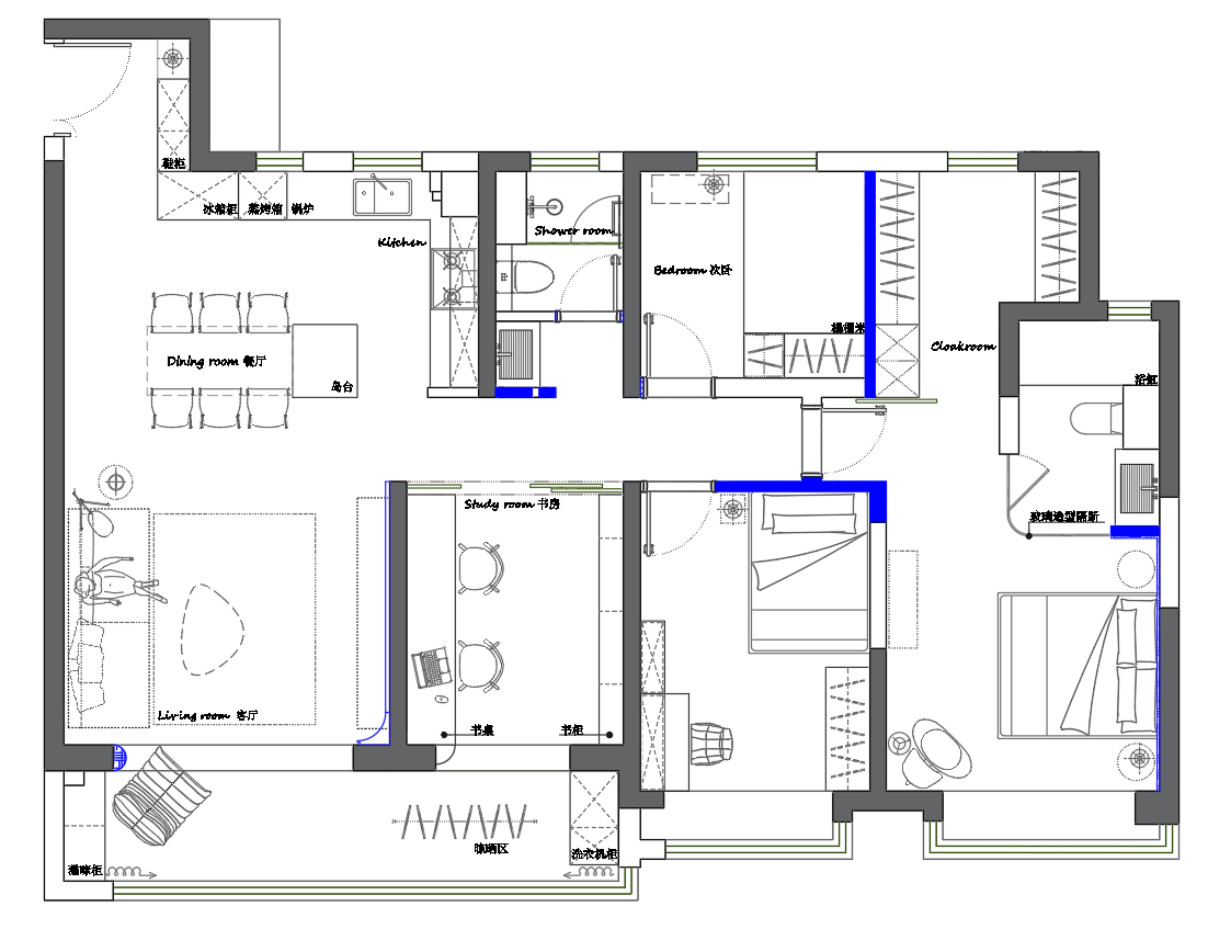 纵禾空间设计143㎡复古电影感住宅设计丨中国南京丨南京纵禾空间设计-58