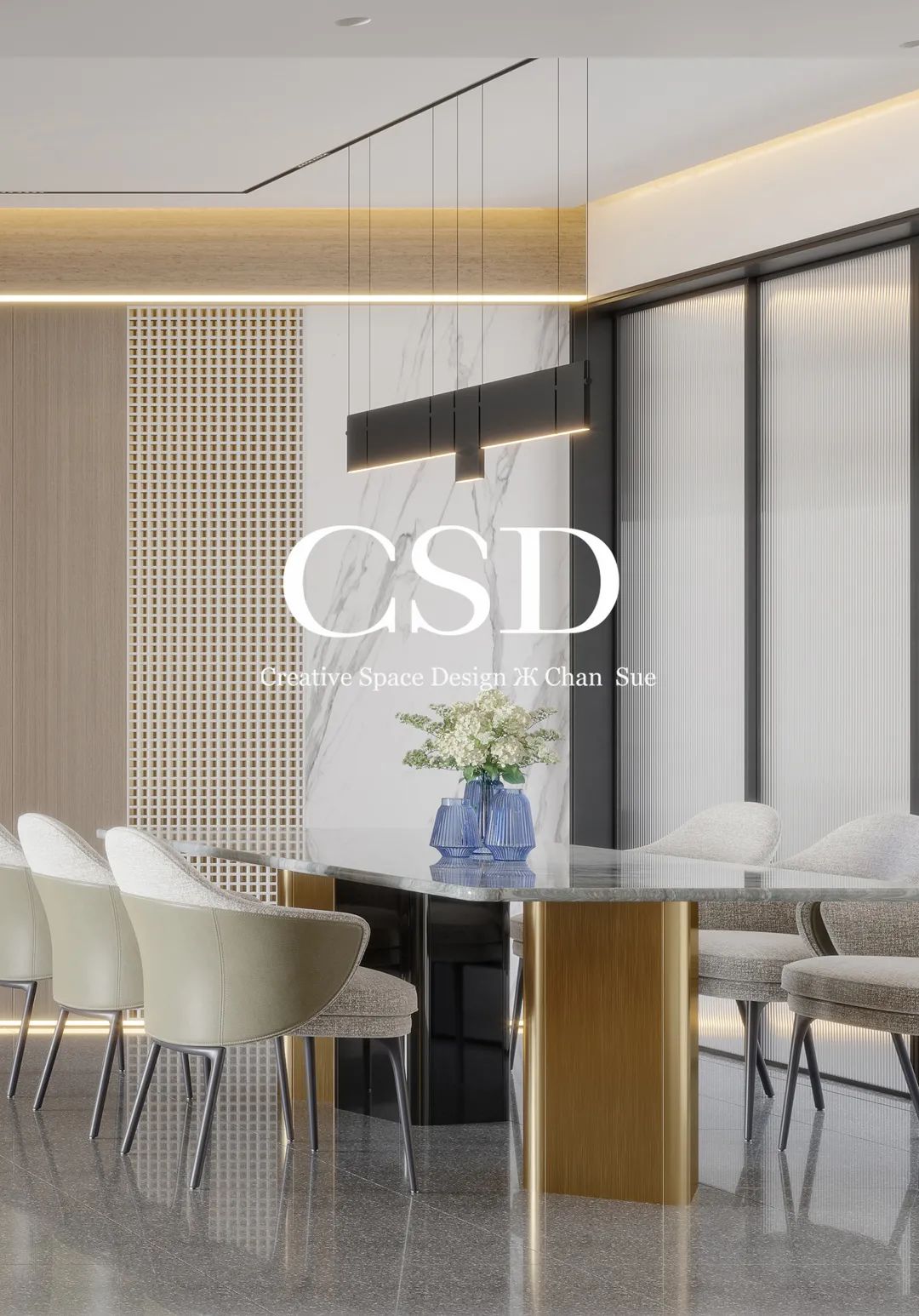 蓝色诗意 · 长沙清风徐来的简约奢华住宅丨中国长沙丨香港CSD设计事务所-13