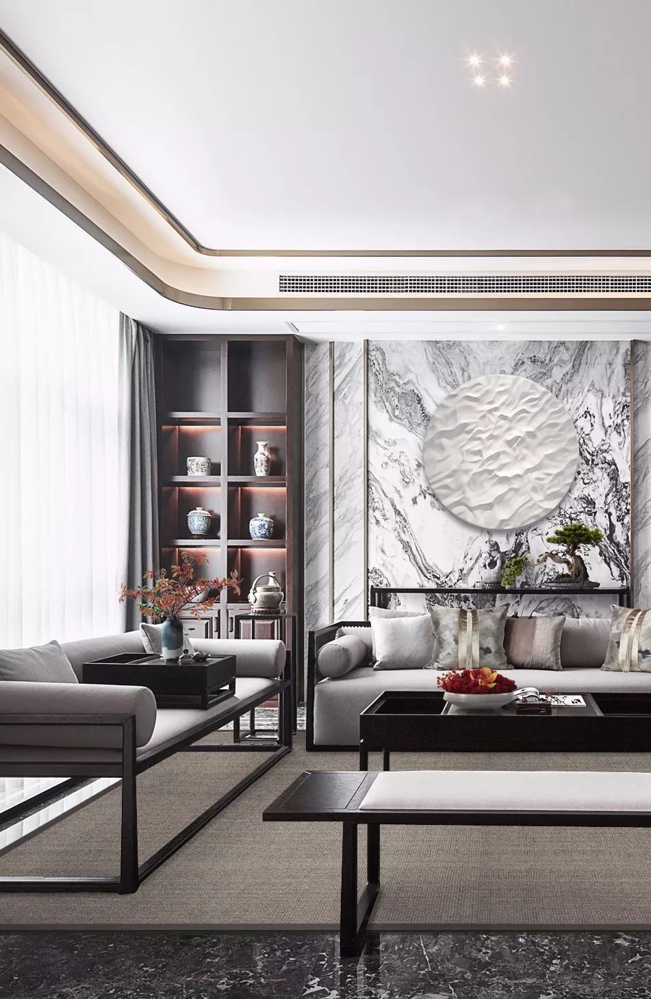 绍兴翡翠园 400㎡中式空间,古韵石韵共融,打造品质生活-10