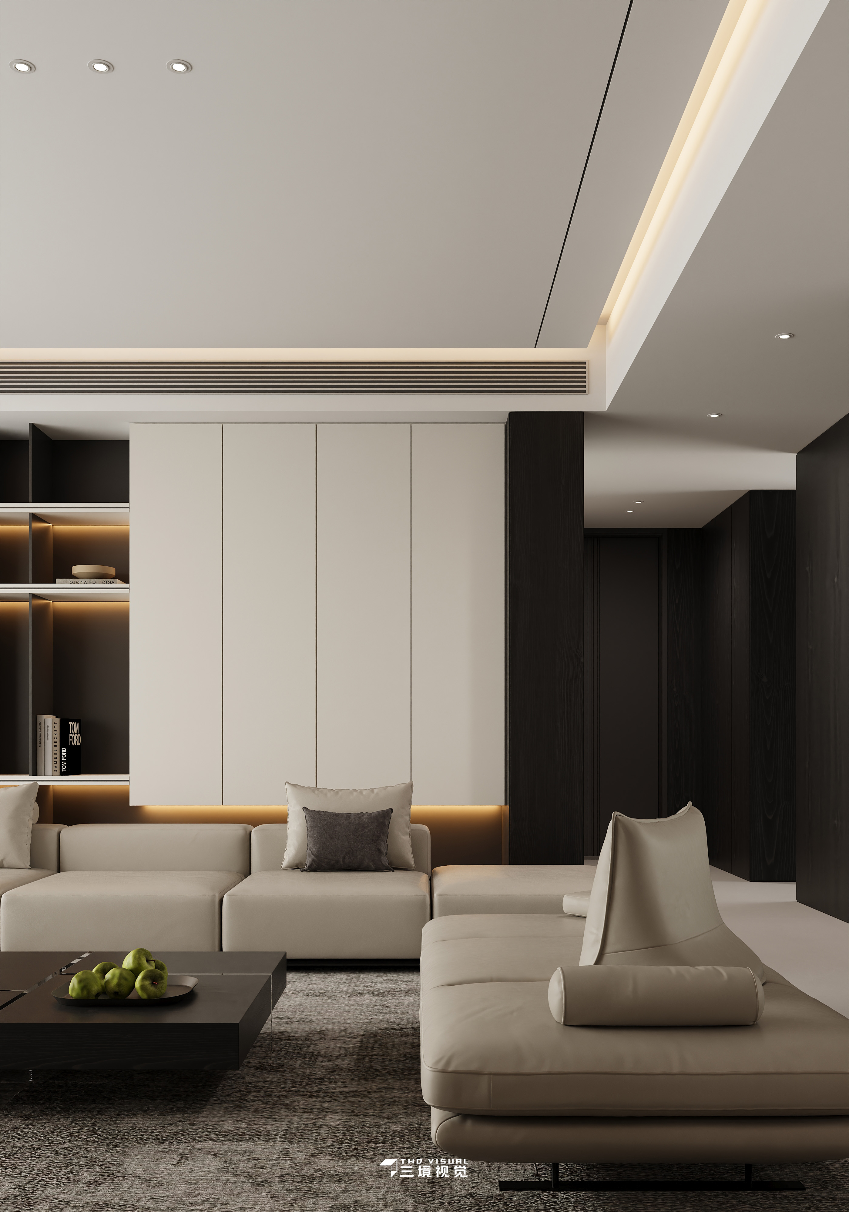 住宅-现代风客厅卧室设计-6