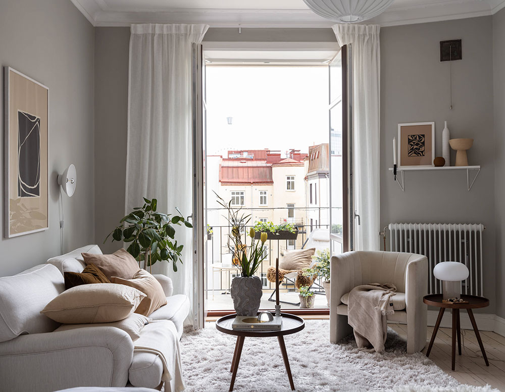 瑞典 41 平米小公寓的温馨灰色空间设计-3