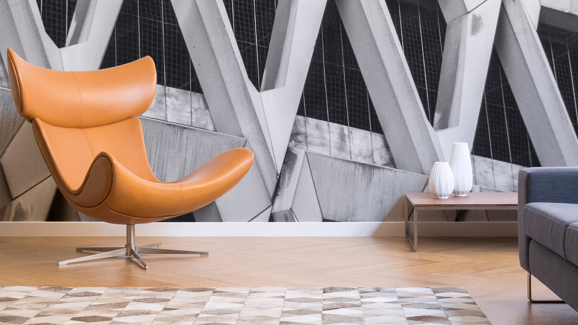 Brutalist-inspired wallpaper collection features Welbeck Street car park-0