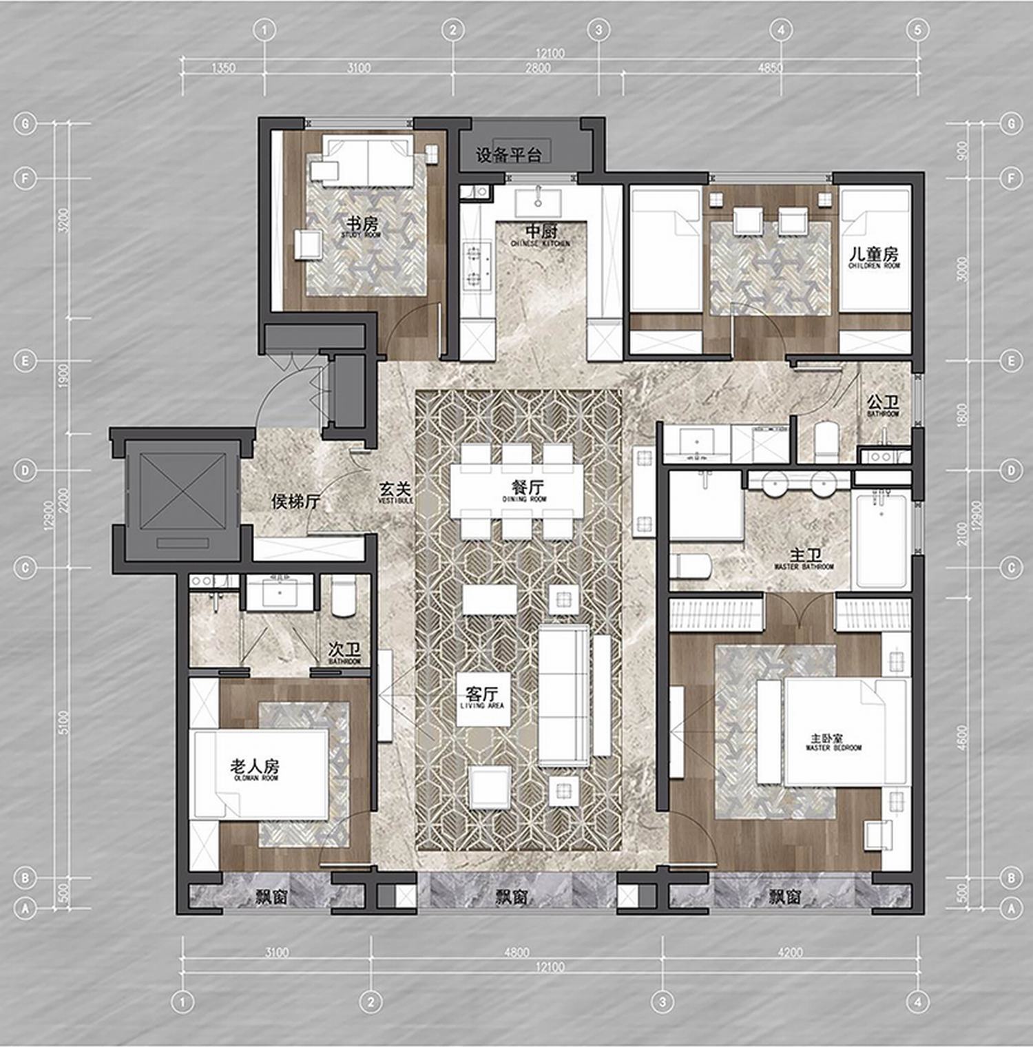 140㎡的北京万科翡翠公园140样板间——大倉设计-66