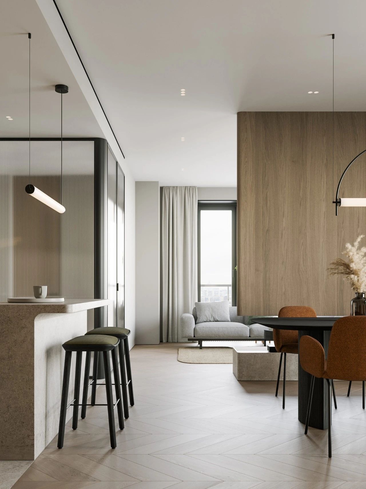 128㎡三居室室内设计-3