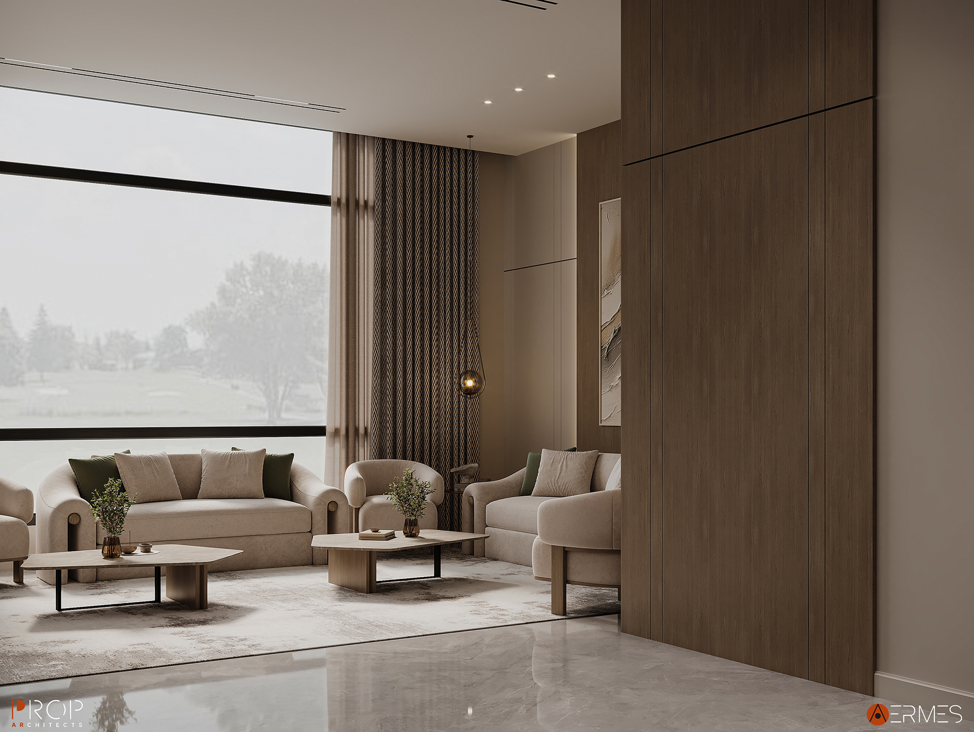 现代室内设计；现代室内装饰风格 （注：现代室内表意较宽泛，如果结合具体语境，这里INTERIORS更可能是指室内设计或装饰风格等概念） 丨沙特阿拉伯丨PROP & AERMES ARCHITECTS-12