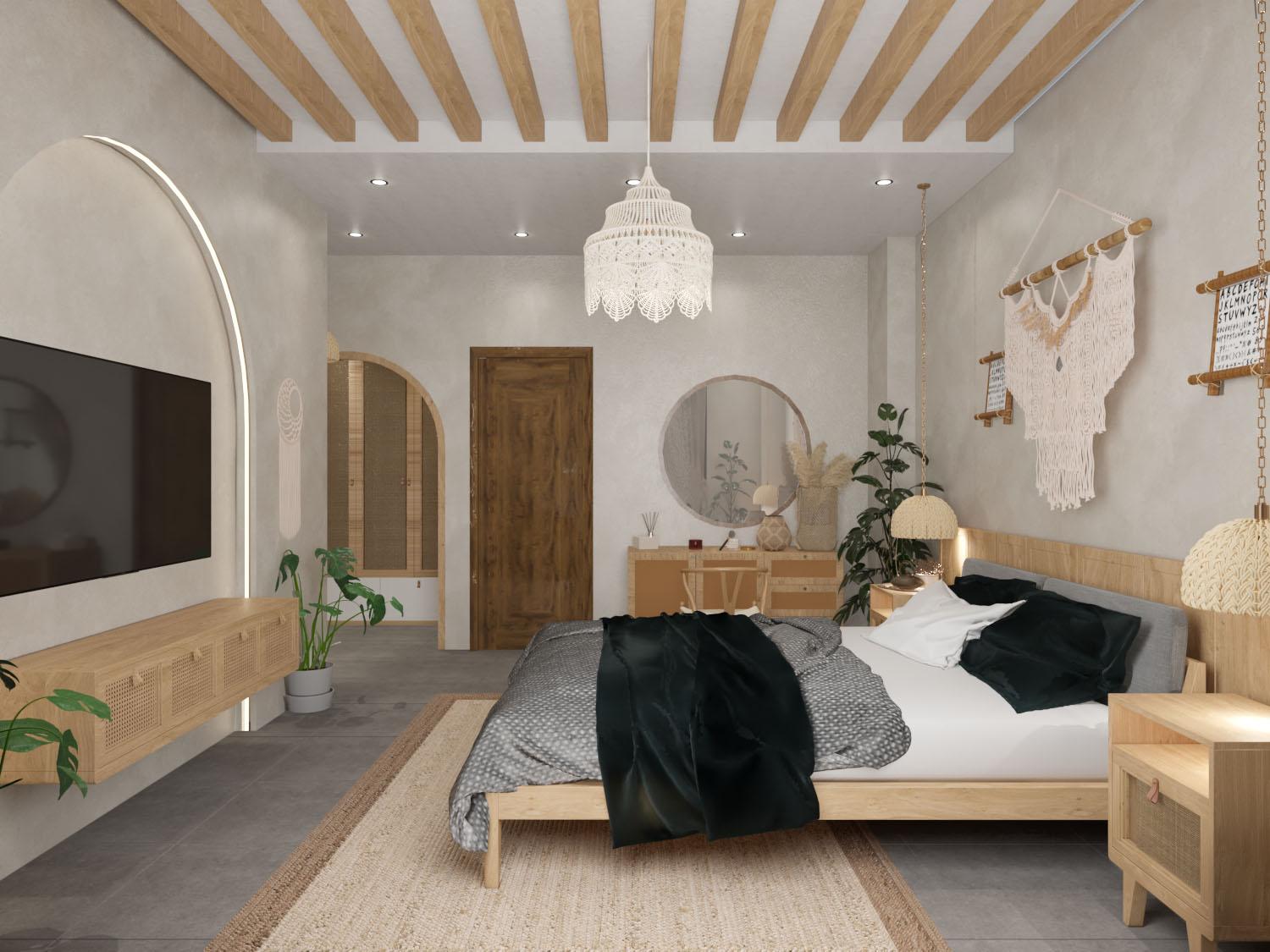 Bohemian Master bedroom-5