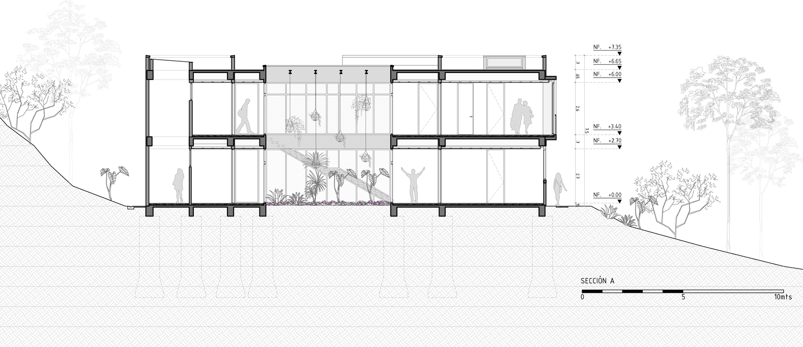 哥伦比亚绿意盎然的四立方体别墅-20