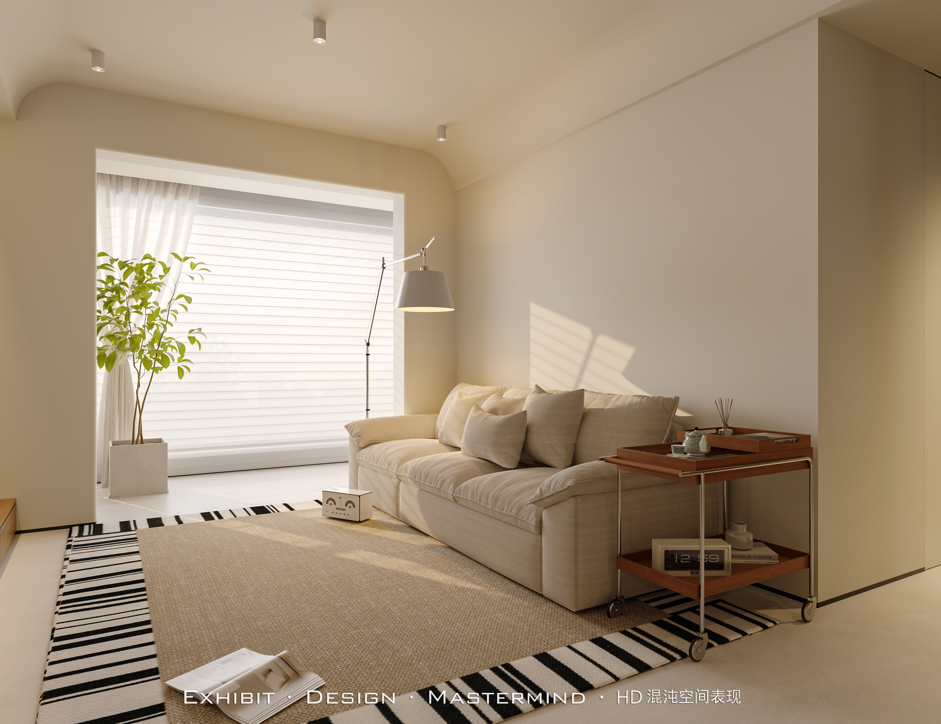 现代 极简风 客餐厅 X 混沌空间效果表现-1