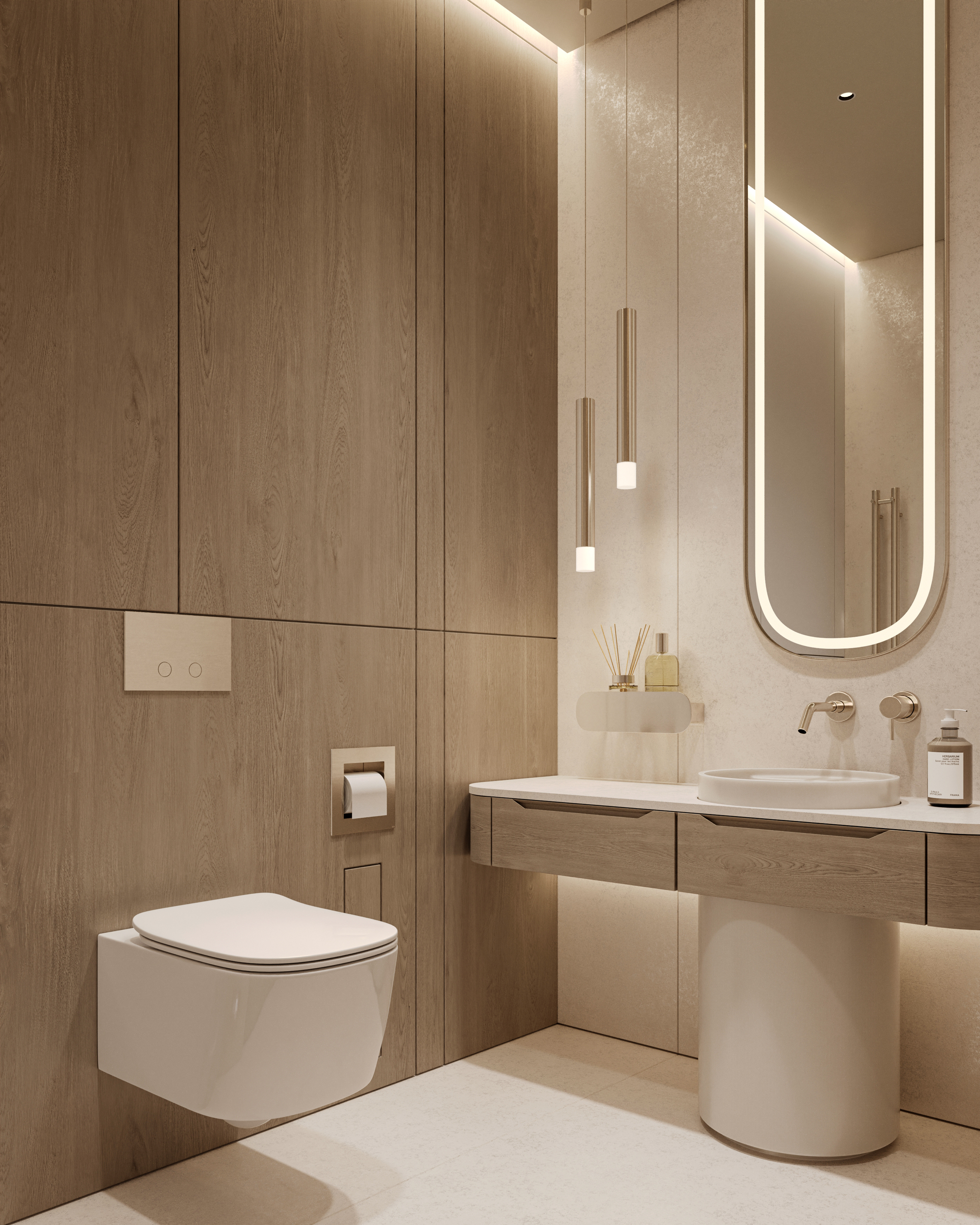 拿铁风客用卫生间丨Sher.Architects-11