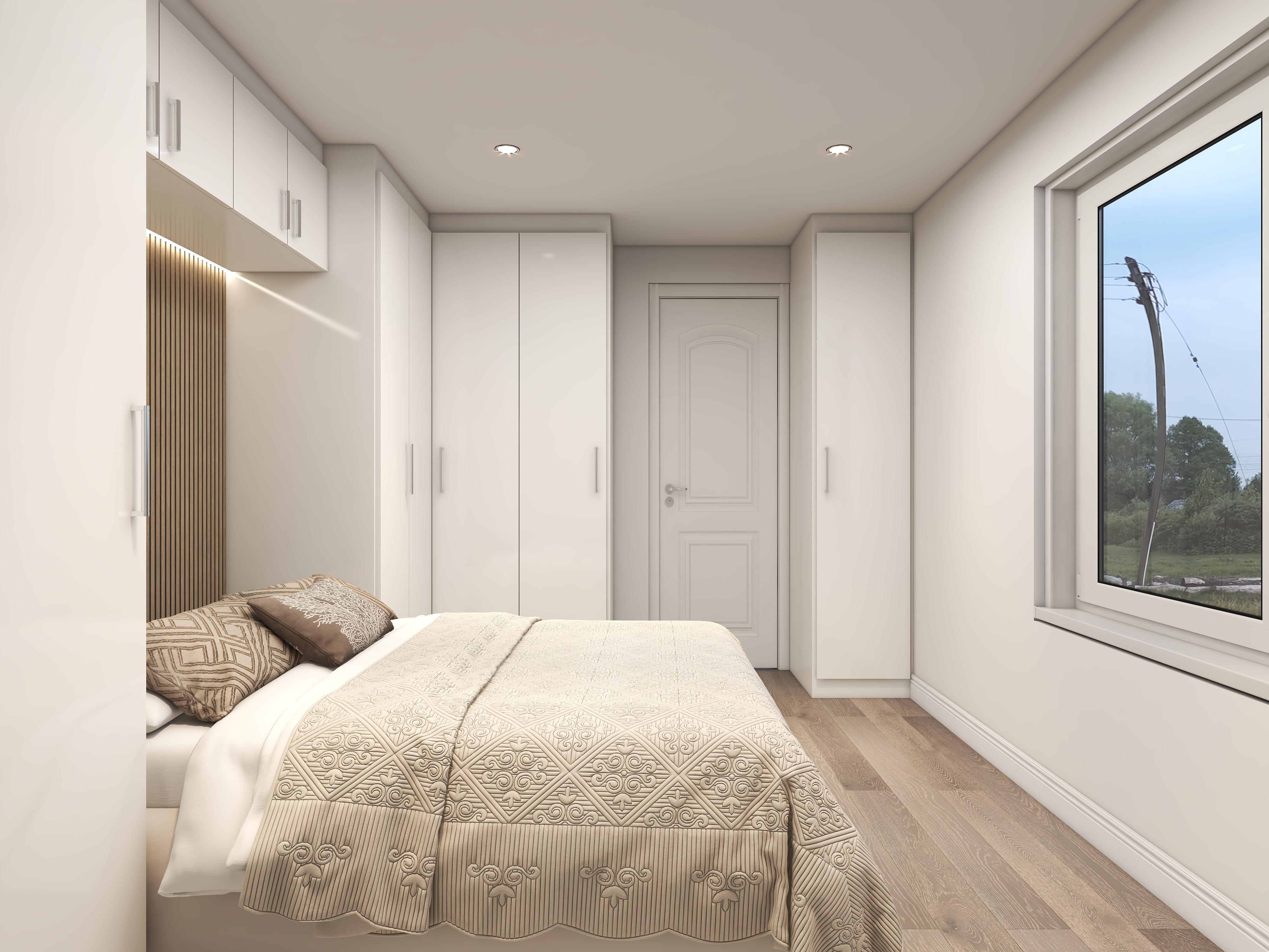 bedroom with attached working station desgn (UK)-3