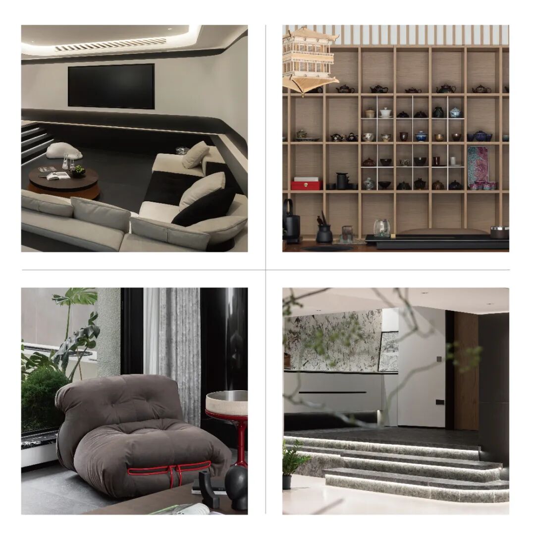 隐于形的交叠  碧桂园天玺450㎡合院别墅丨中国重庆丨KD室内设计事务所-14