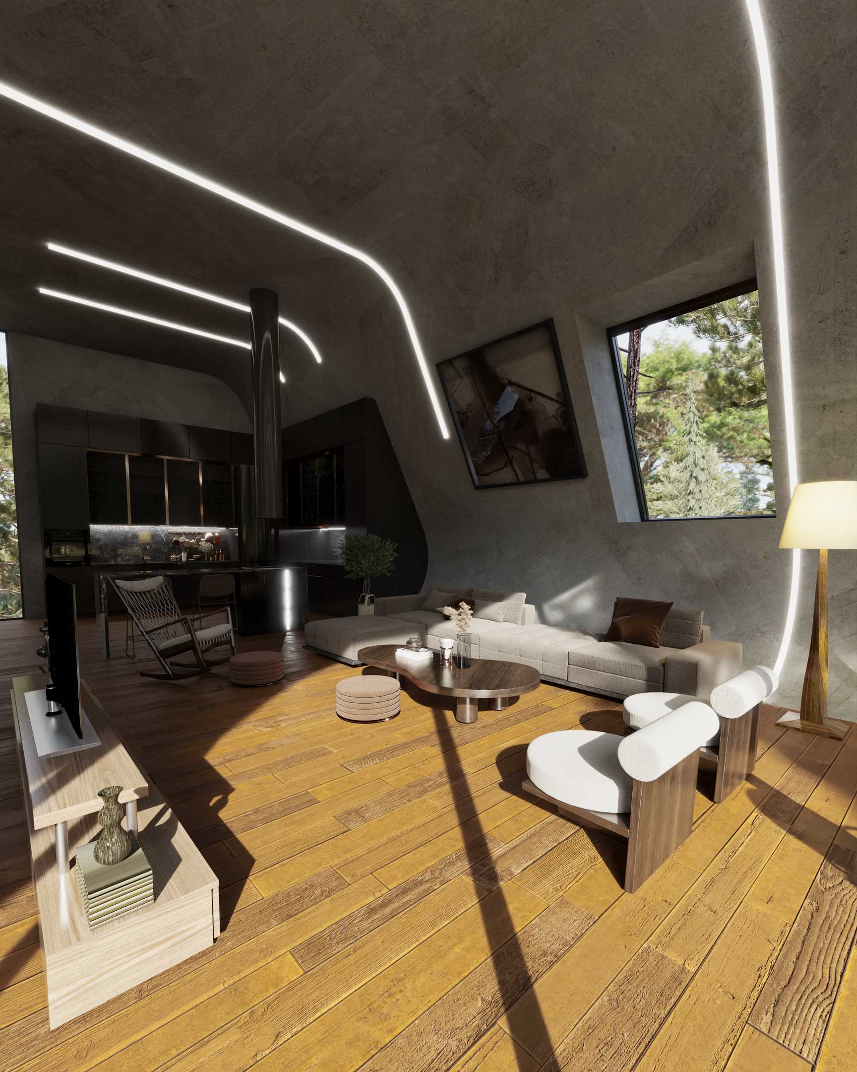 混凝土绿洲 A 形框架小屋设计丨加拿大温哥华丨Rabani Architectural Studio-20