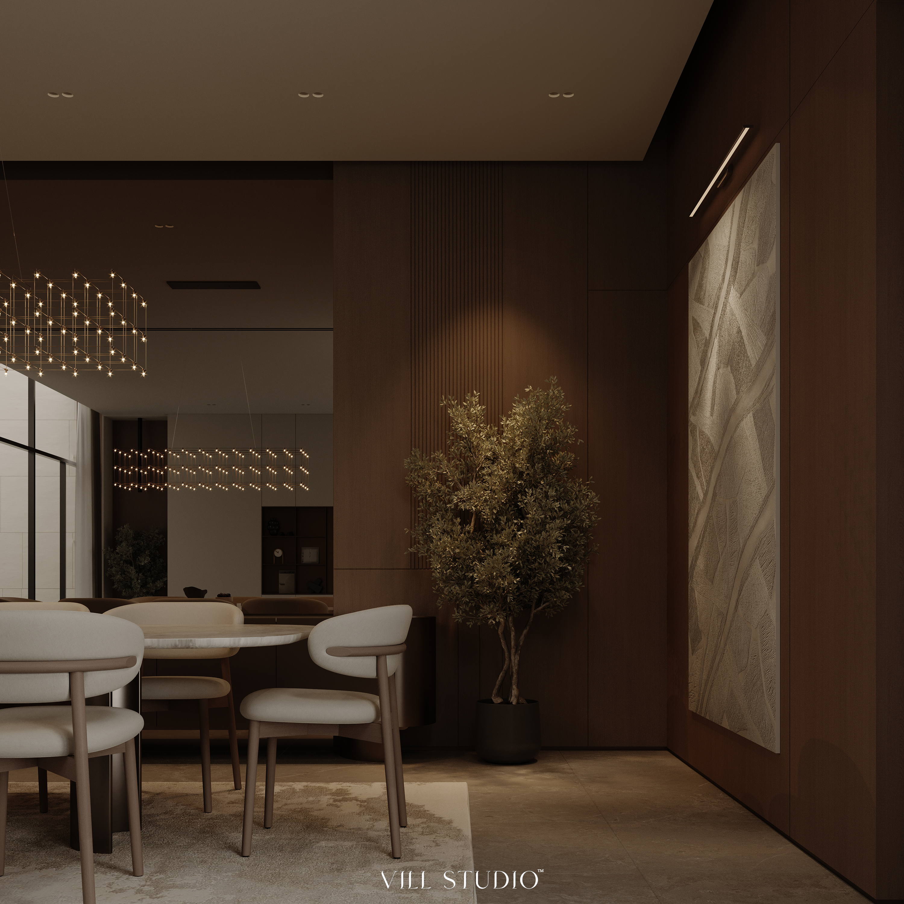 MODERN LIVING - DINING INTERIOR DESIGN | KSA-18