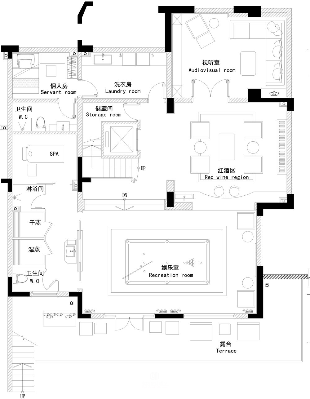 叶迹设计  重庆德旭翡翠御园B1样板间 英式贵族格调-17