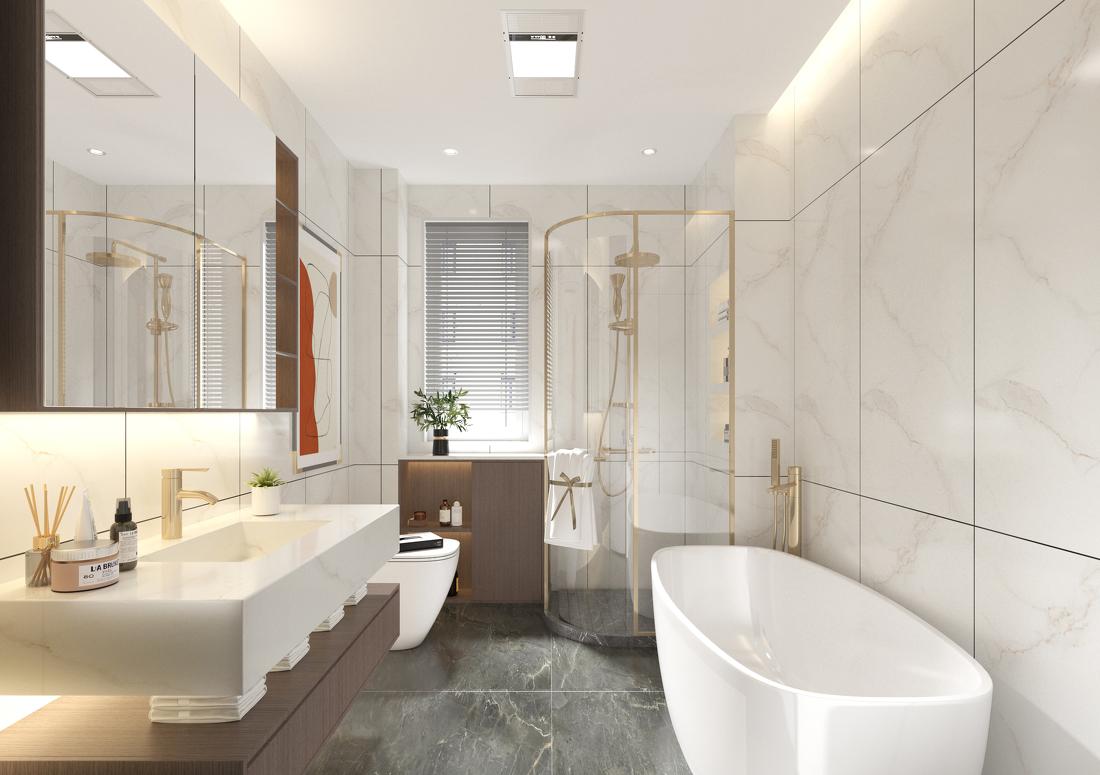 暖色系现代简约住宅设计-15